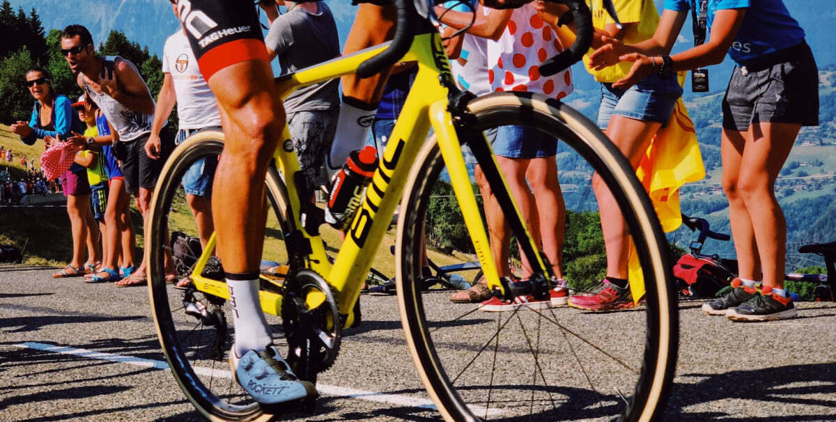 close up of bike race