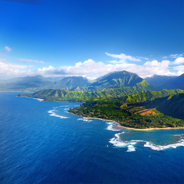 aerial view of hawaiian islands