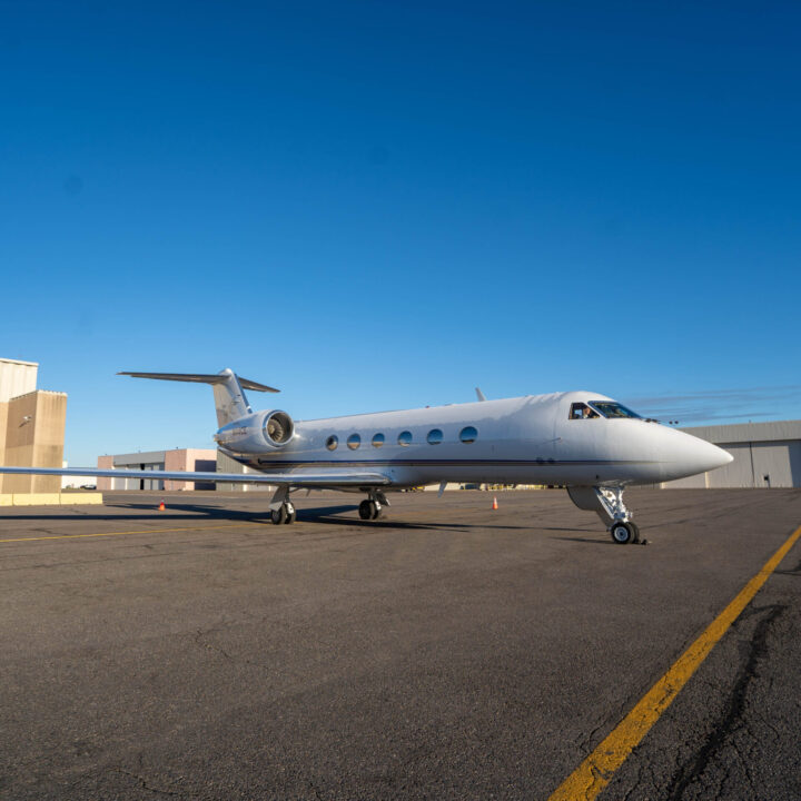 how to buy a private jet: exterior view of gulfstream giv