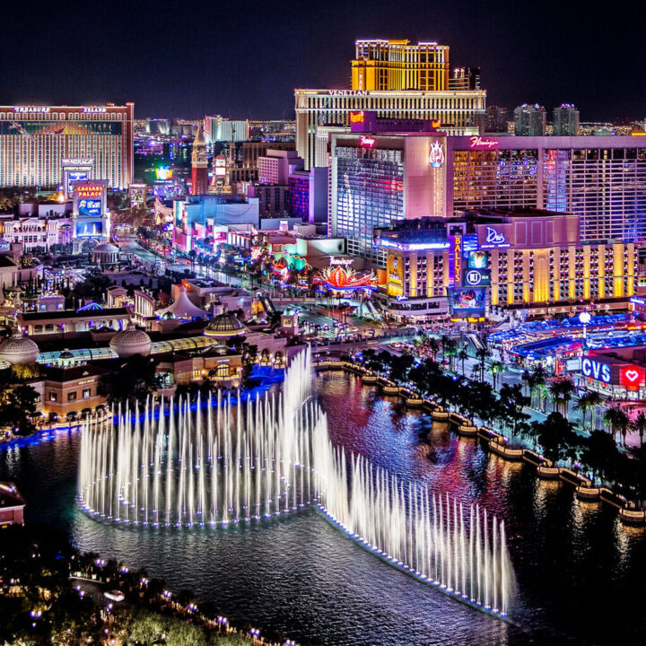 panoramic view of the las vegas strip, in las vegas, nevada