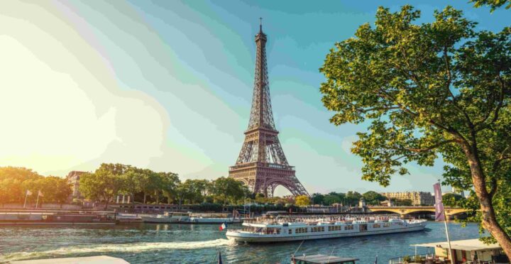 flights to paris: eiffel tower along the river