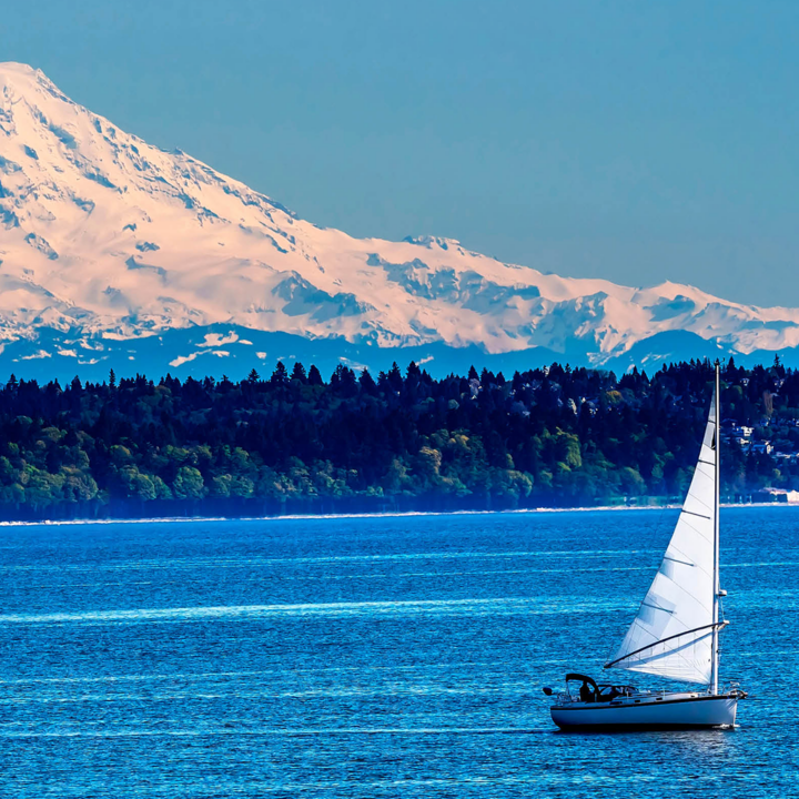 Puget Sound Washington: sailboat on the waters