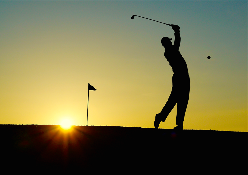 Golfer hitting in Augusta Georgia