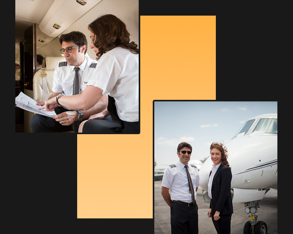 Collage of airframe pilot and manager