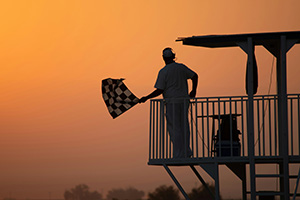 checkered flag at finish line
