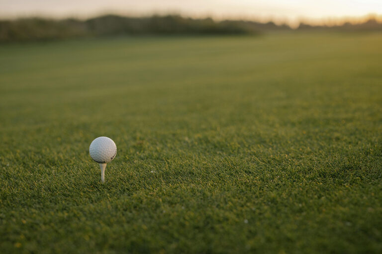 Golf ball on a tee