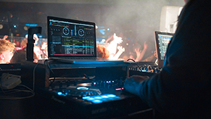 DJ playing at party