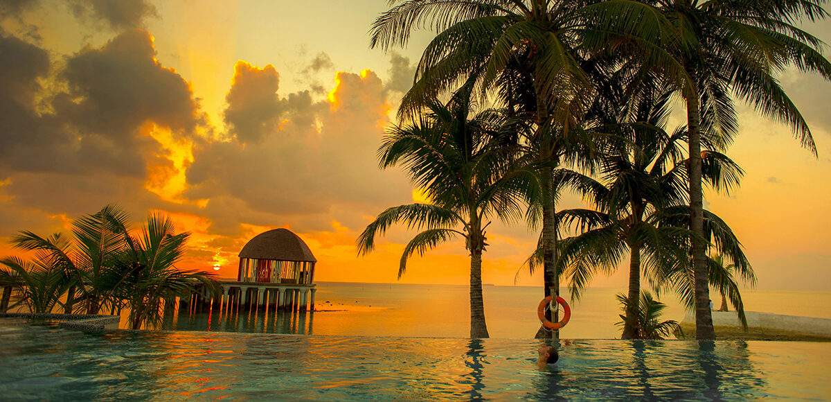 sunset over beach