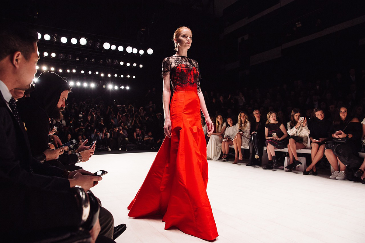 NY Fashion Week - model in red dress