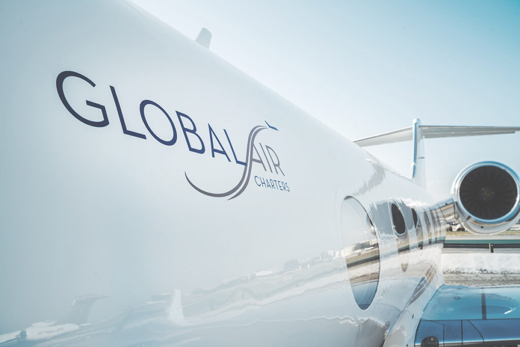 global air charters logo on side of private jet