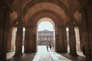 Arched view of the Louvre